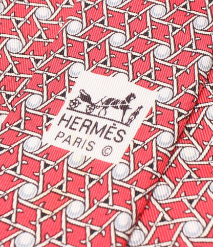 美品 エルメス ネクタイ シルク100％ 総柄 メンズ HERMES