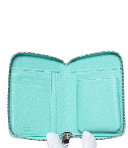 美品 Tiffany & Co. ラウンドファスナー二つ折り財布 レディース ティファニー
