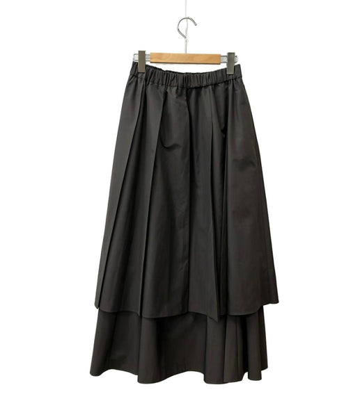 【中古】ナゴンスタンス nagonstans ロング丈 フレアスカート スカート 36 黒系 ブラック 無地 レディース 美品 ナゴンスタンス ロングフレアスカート レディース SIZE M