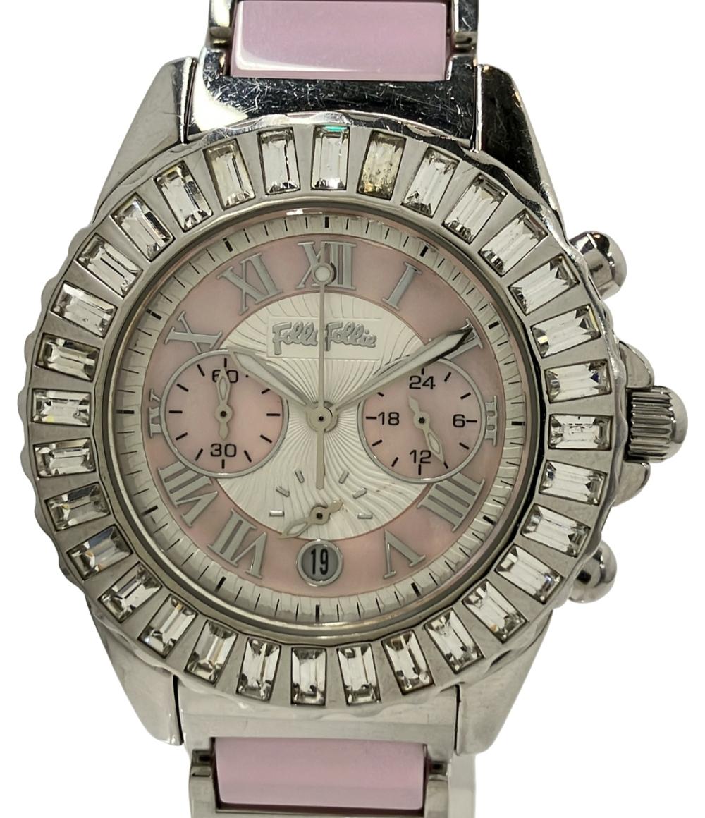 フォリフォリ 腕時計 クオーツ ピンク WF7A019BE レディース Folli Follie