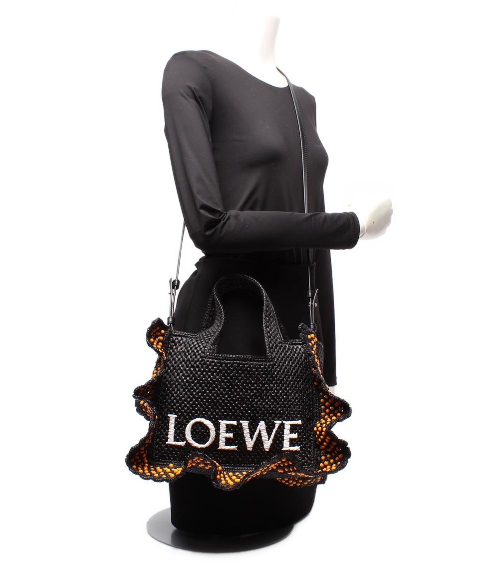 美品 ロエベ 2way ハンドバッグ ショルダーバッグ 斜め掛け ラフィア 