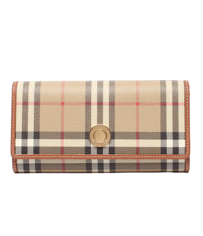 美品 BURBERRY 長財布 チェック柄 レディース メンズ バーバリー