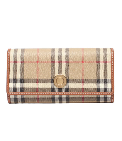 美品 BURBERRY 長財布 チェック柄 レディース メンズ バーバリー