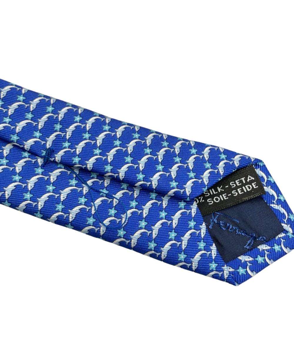 Salvatore Ferragamo ネクタイ イルカ柄 メンズ サルヴァトーレフェラガモ