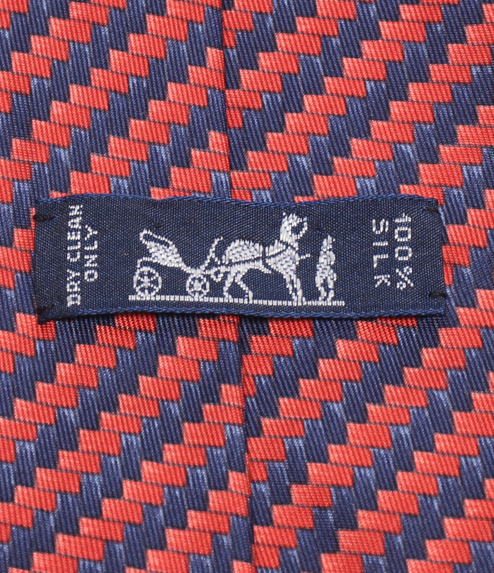 美品 HERMES ネクタイ シルク100％ ストライプ柄 メンズ エルメス