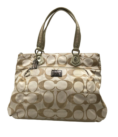 美品 COACH トートバッグ 肩掛け ポピー シグネチャー 18351 レディース コーチ
