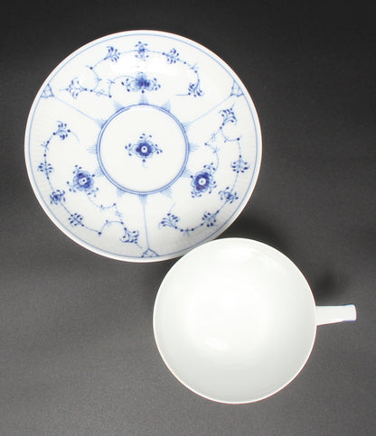美品 Royal Copenhagen カップ＆ソーサー ブルーフルーテッド プレイン ロイヤルコペンハーゲン