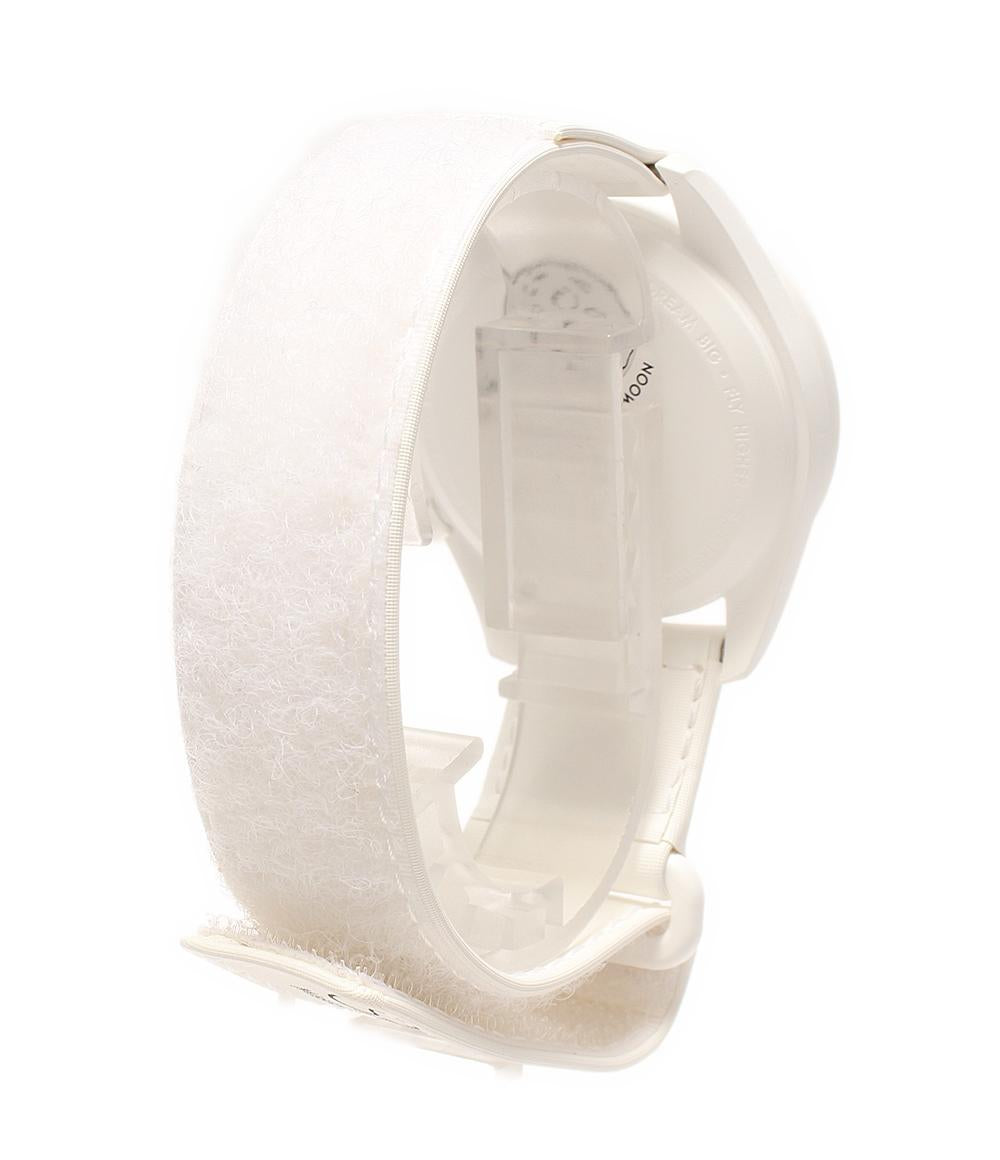 美品 腕時計 OMEGA × SWATCH x Snoopy MOONSWATCH MISSION TO THE MOONPHASE クオーツ ホワイト ユニセックス オメガ スウォッチ