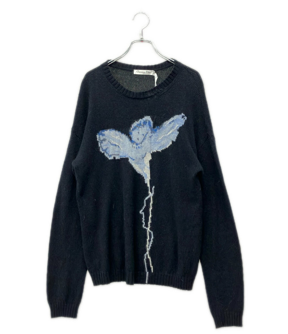 Christian Dior 長袖 エンジェルプリント カシミヤ ニット 7H24547AM004 レディース SIZE 46 (L) クリスチャンディオール