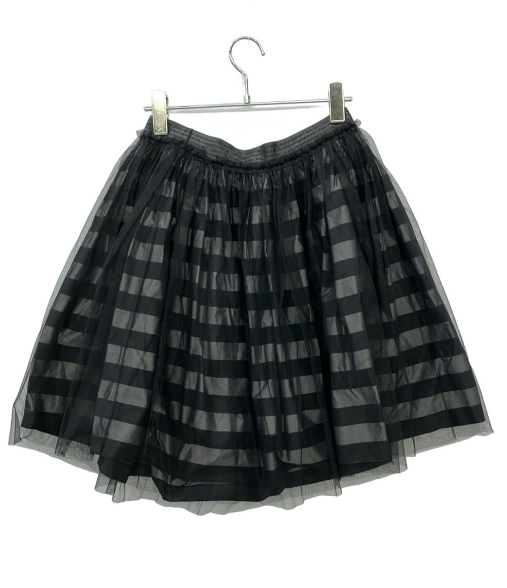 美品 LANVIN en Bleu 膝丈スカート レース 3454539 レディース SIZE 38 (M) ランバンオンブルー