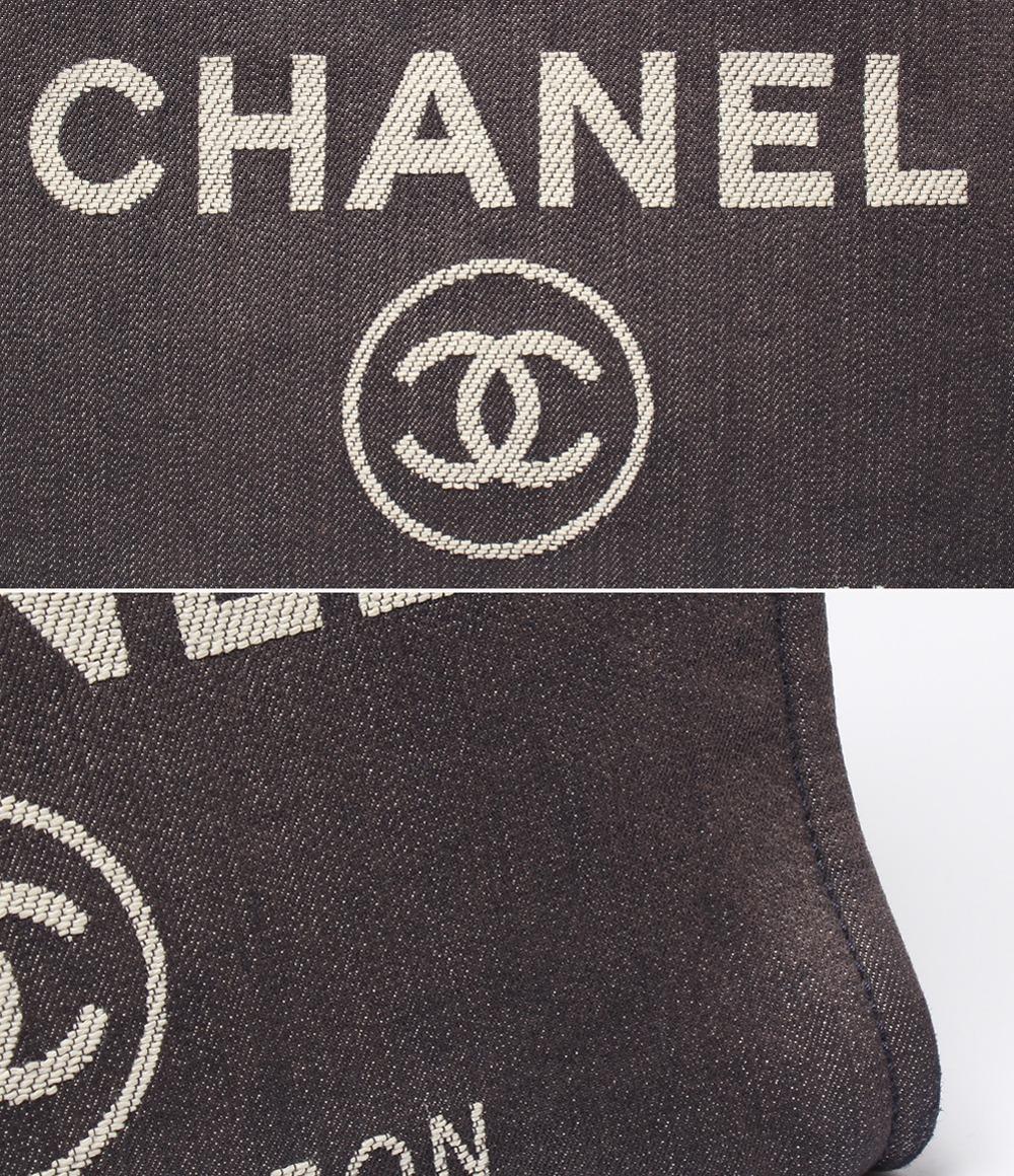 CHANEL トートバッグ チェーンショルダーバッグ 肩掛け ゴールド金具 デニム 17番台 ドーヴィル MM レディース シャネル