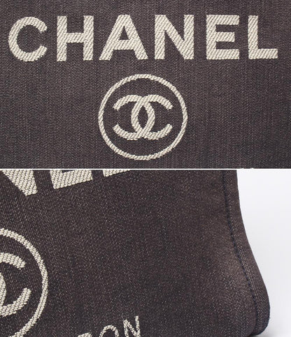 CHANEL トートバッグ チェーンショルダーバッグ 肩掛け ゴールド金具 デニム 17番台 ドーヴィル MM レディース シャネル