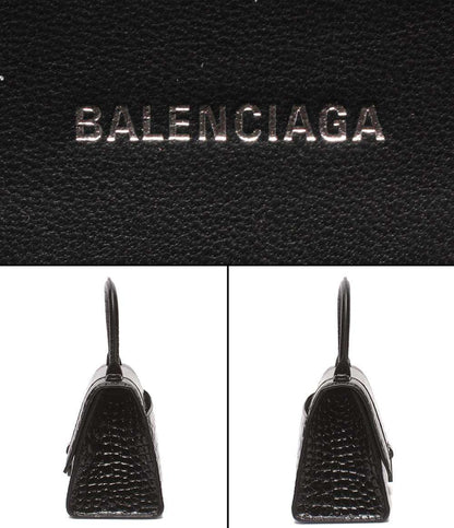 BALENCIAGA 2WAYハンドバッグ ショルダーバッグ クロコ型押し 肩掛け 斜め掛け アワーグラス レディース バレンシアガ