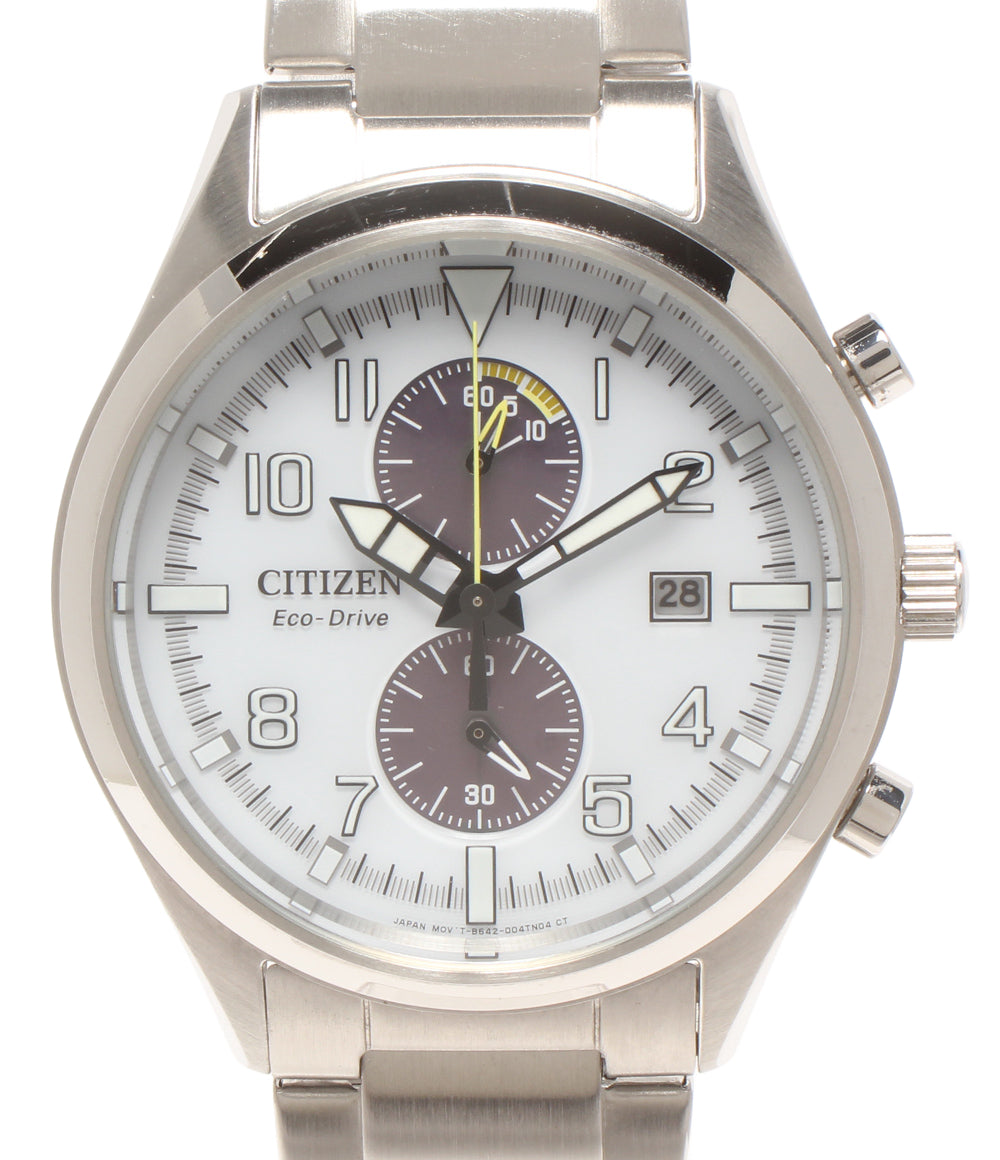 美品 CITIZEN 腕時計 エコドライブ ソーラー ホワイト CA7028-81A メンズ シチズン