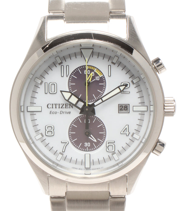 美品 CITIZEN 腕時計 エコドライブ ソーラー ホワイト CA7028-81A メンズ シチズン