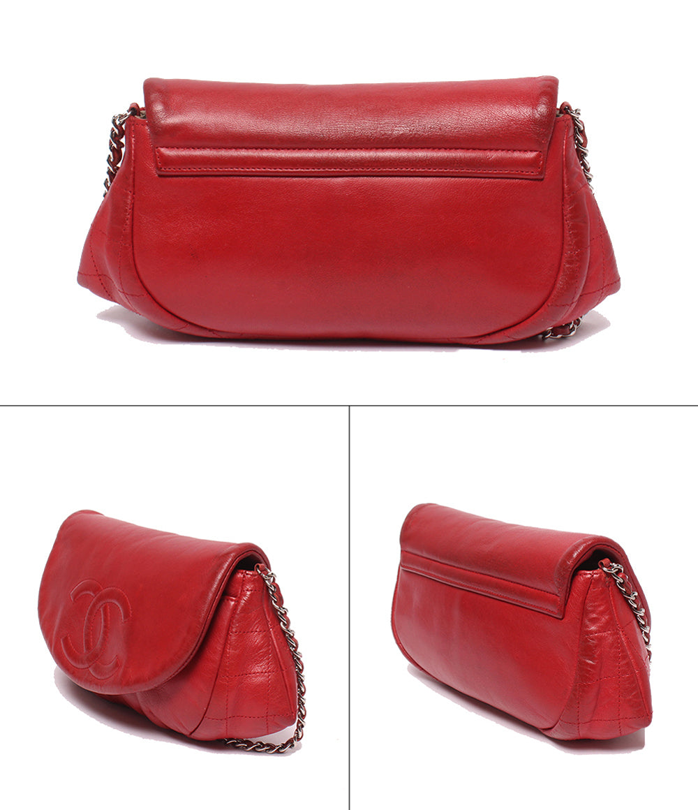 CHANEL チェーンウォレット 斜め掛け シングルチェーン シングルフラップ シルバー金具 14番台 ハーフムーン レディース シャネル