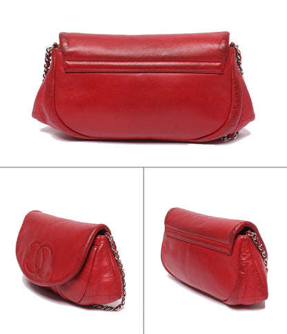 CHANEL チェーンウォレット 斜め掛け シングルチェーン シングルフラップ シルバー金具 14番台 ハーフムーン レディース シャネル