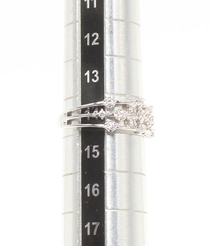 美品 リング 指輪 K10WG ダイヤ 0.25ct レディース SIZE 14号