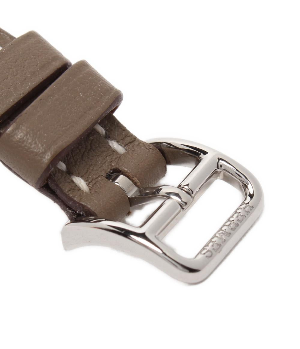 HERMES 腕時計 シルバー金具 B刻印 ナンタケット クオーツ ホワイト NA2.110 レディース エルメス