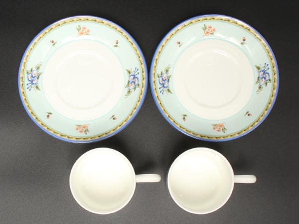 美品 TIFFANY&Co. デミタスカップ＆ソーサー 2客セット ペア モーニンググローリー ティファニー