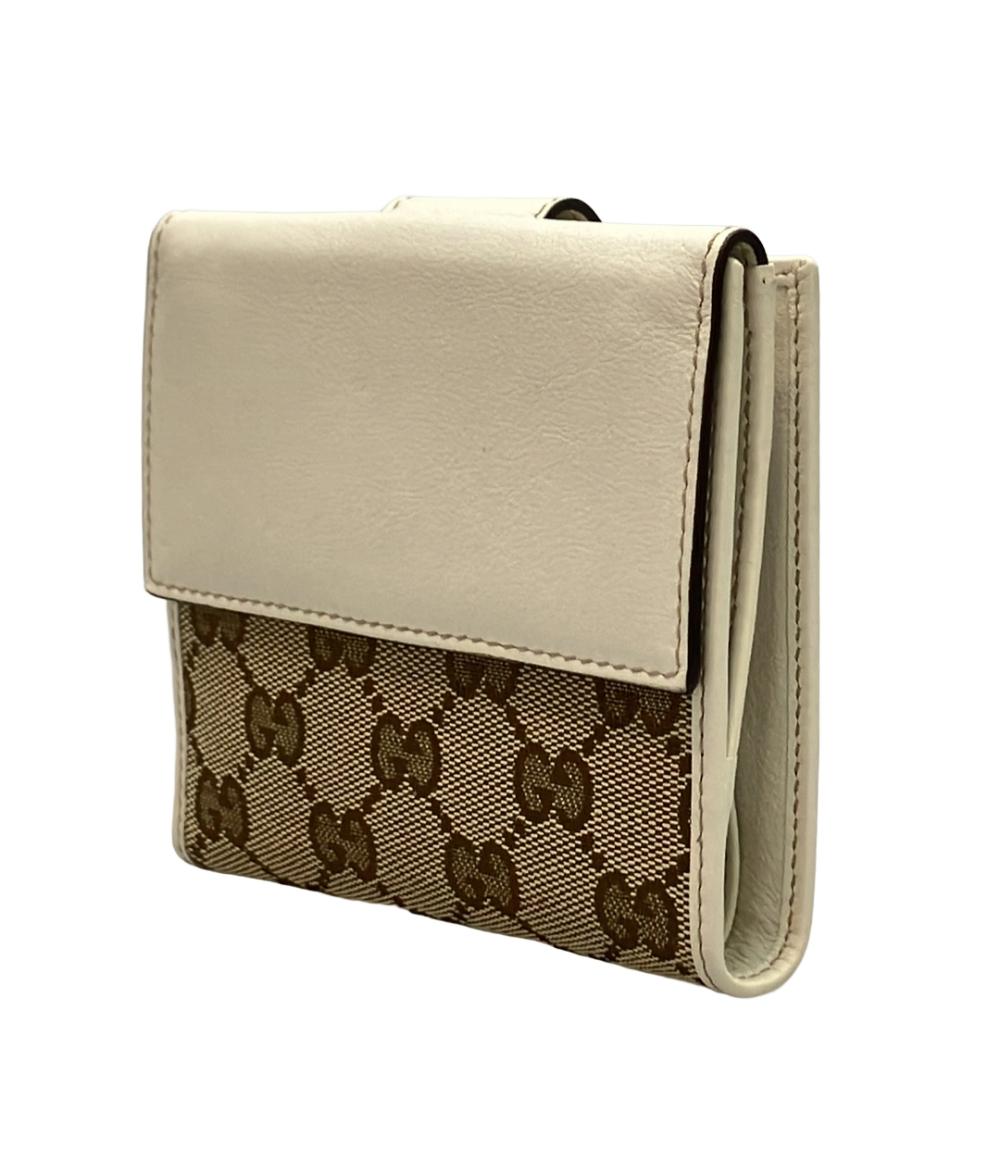 美品 GUCCI Wホック二つ折り財布 GGキャンバス 203549 4276 レディース 