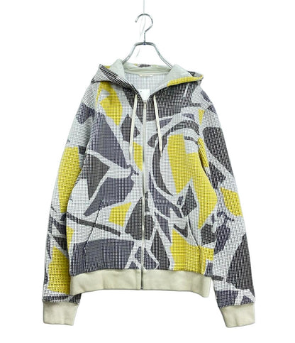 美品 HERMES ワッフルパーカー ジップアップ マルチカラー レディース SIZE L エルメス