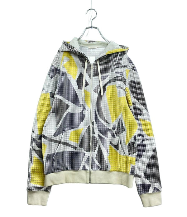美品 HERMES ワッフルパーカー ジップアップ マルチカラー レディース