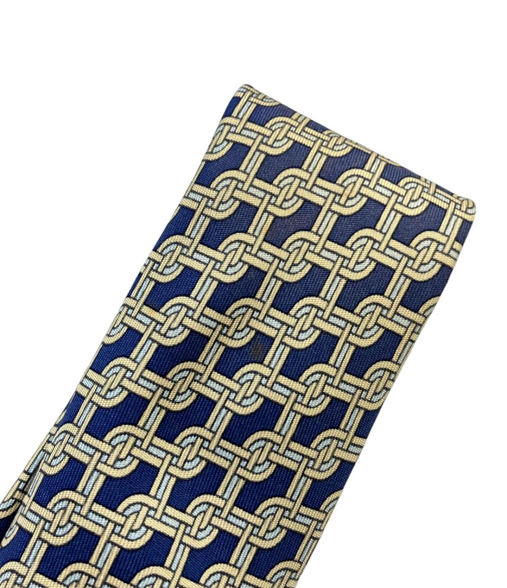 HERMES ネクタイ シルク 100% チェーン柄 7492 IA メンズ エルメス