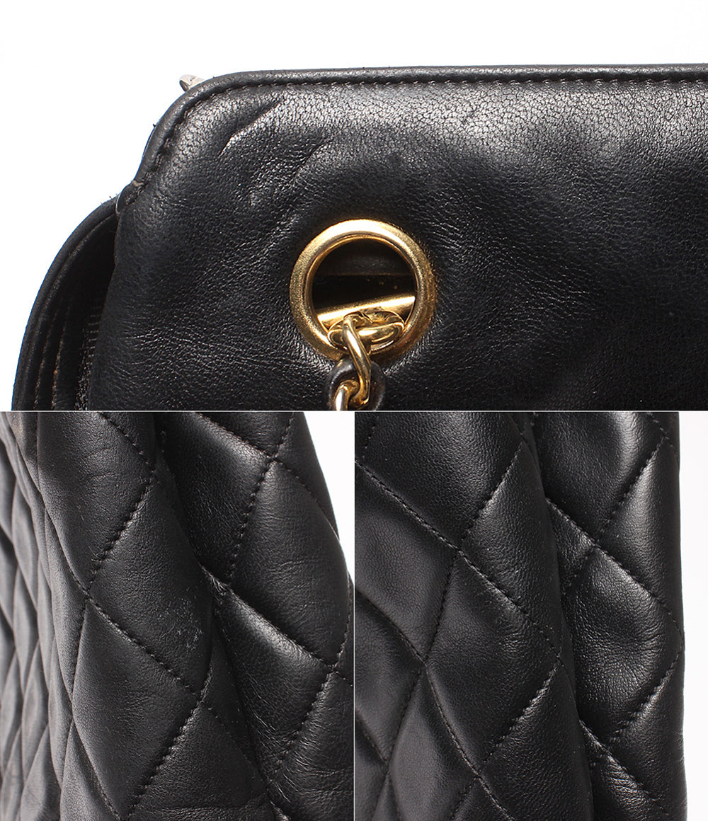 CHANEL チェーンショルダーバッグ 肩掛け 1番台 ゴールド金具 マトラッセ レディース シャネル