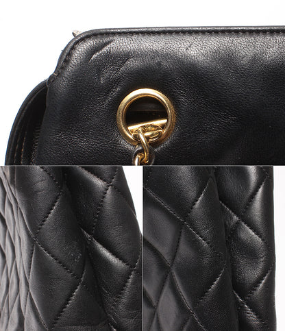 CHANEL チェーンショルダーバッグ 肩掛け 1番台 ゴールド金具 マトラッセ レディース シャネル