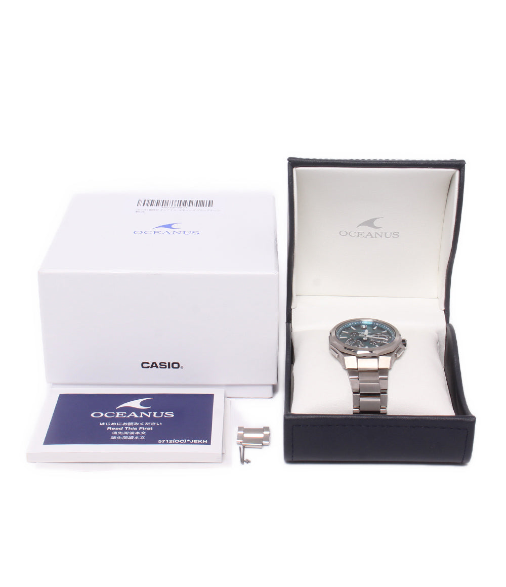 CASIO 腕時計 ブルートゥース搭載 オシアナス OCEANUS ソーラー電波 グリーン OCW-T6000 メンズ カシオ
