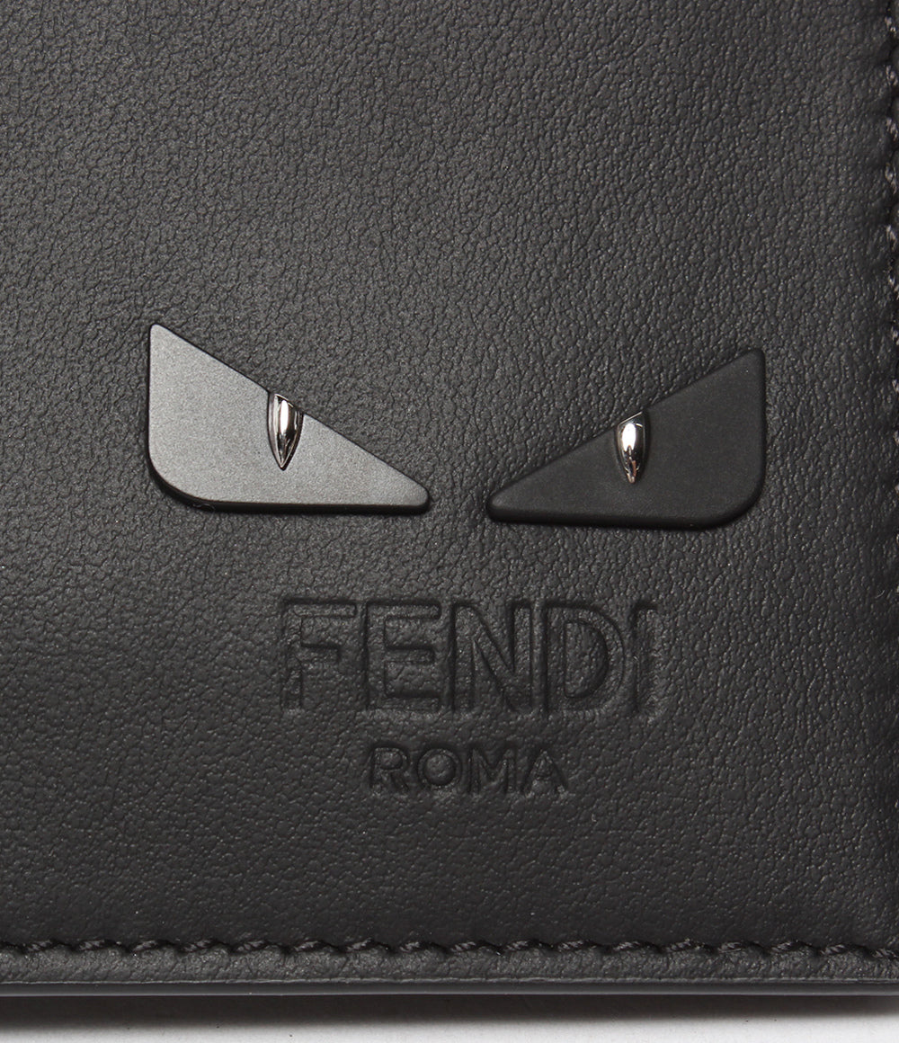 美品 FENDI 二つ折り財布 マネークリップ モンスター バグズ アイ メンズ フェンディ