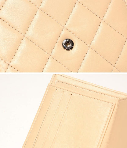 シャネル 三つ折り財布 シルバー金具 クラシックスモールフラップウォレット レディース CHANEL