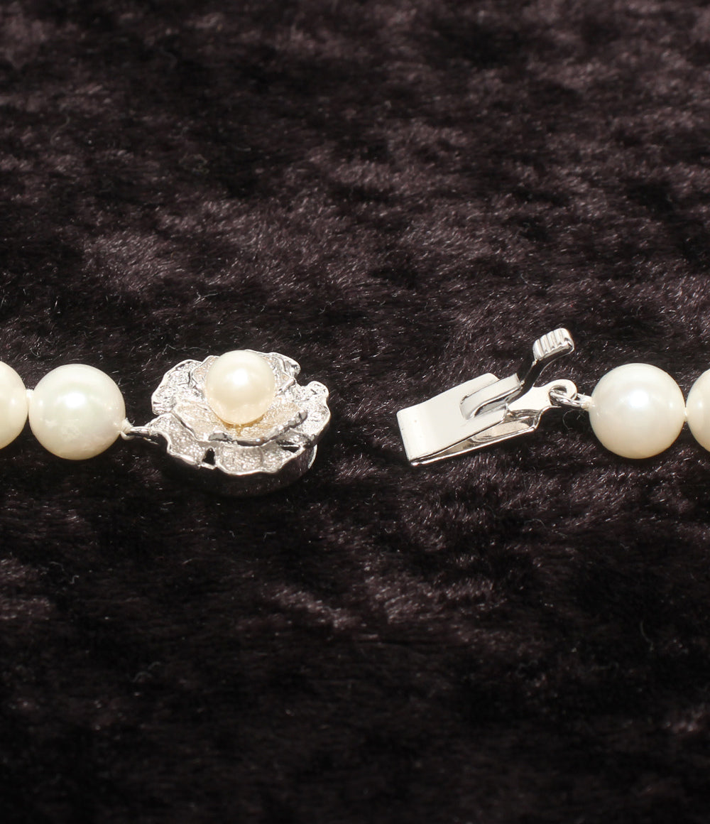 美品 ネックレス パール7.5-8.0mm SILVER レディース
