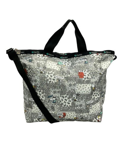 美品 レスポートサック ピーナッツ ハンドバッグ ショルダーバッグ 2WAY 斜め掛け レディース LeSportsac PEANUTS