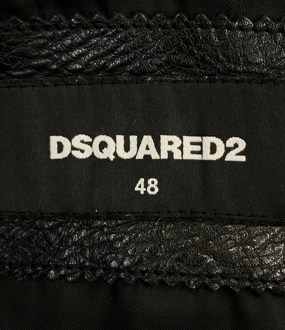DSQUARED2 レザージャケット パーカー ドッキング レイヤード 15AW S74AM0561 SX7818 メンズ SIZE 48 (L) ディースクエアード