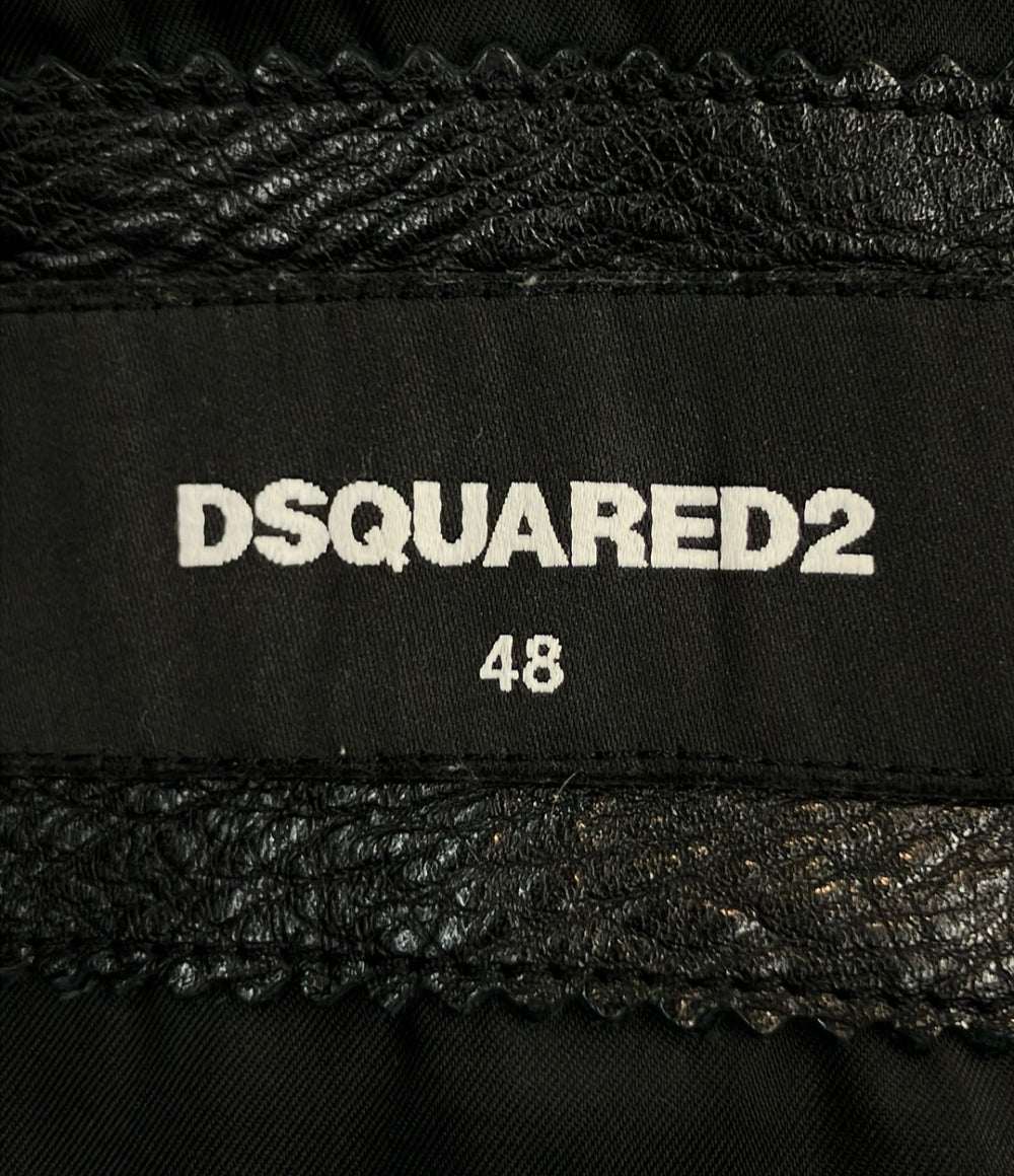DSQUARED2 レザージャケット パーカー ドッキング レイヤード 15AW S74AM0561 SX7818 メンズ SIZE 48 (L) ディースクエアード