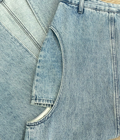 美品 CLANE サークルカットレイヤード デニムスカート 16109-6192 レディース SIZE 0 クラネ