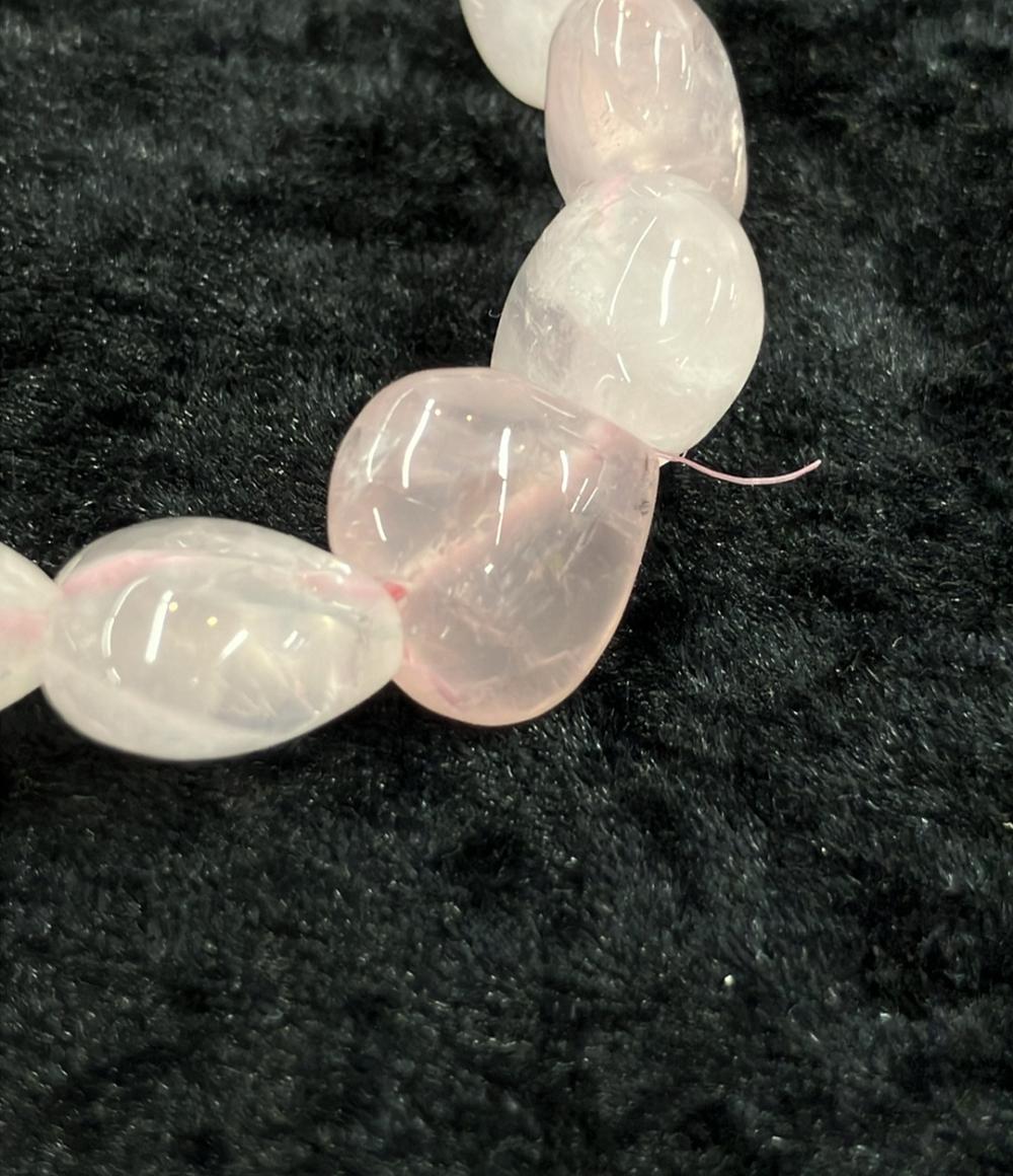 ブレスレット ローズクォーツ 5-6mm　ハートモチーフ レディース