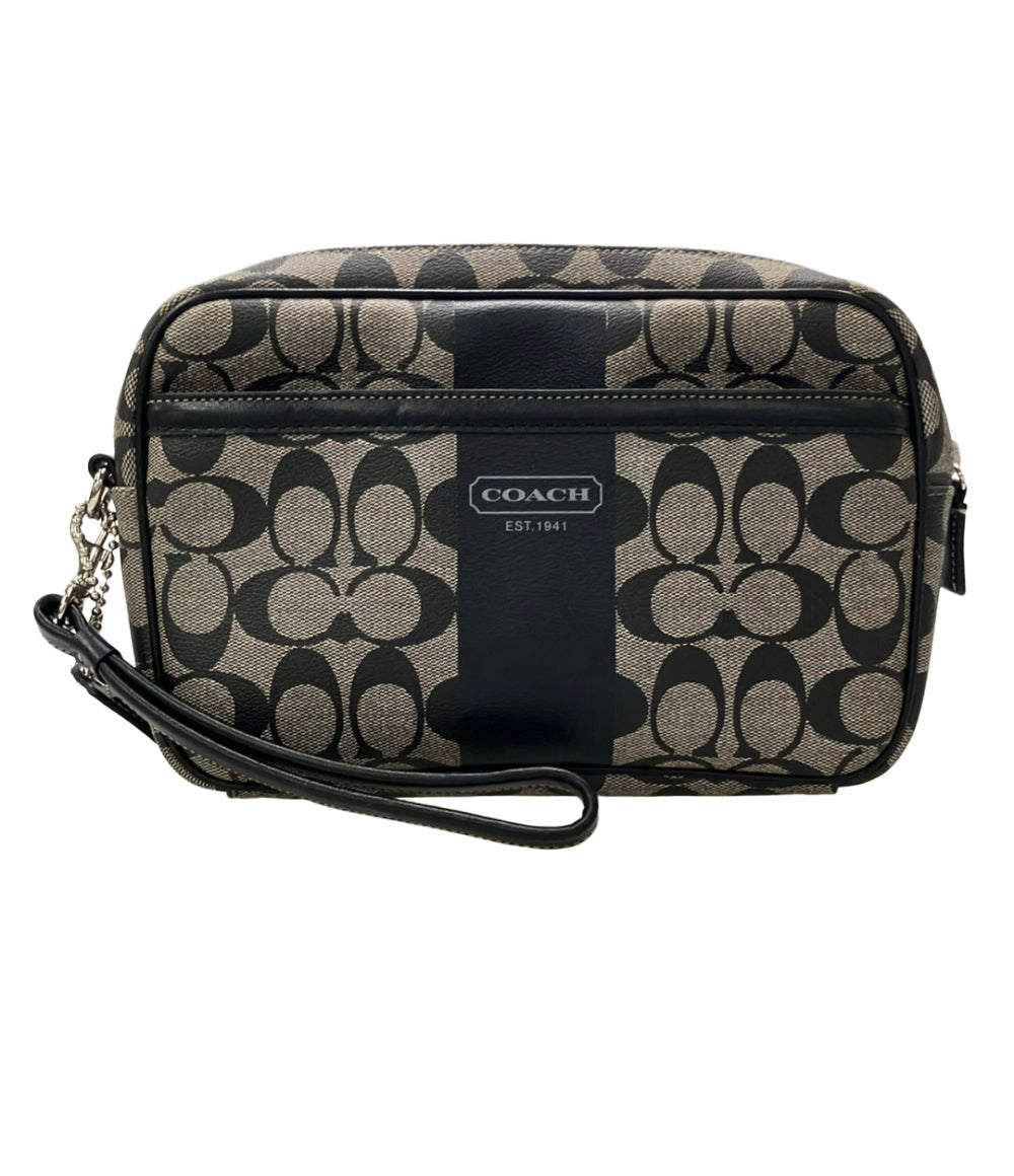 美品 COACH セカンドバッグ クラッチバッグ シグネチャー F77277 メンズ コーチ