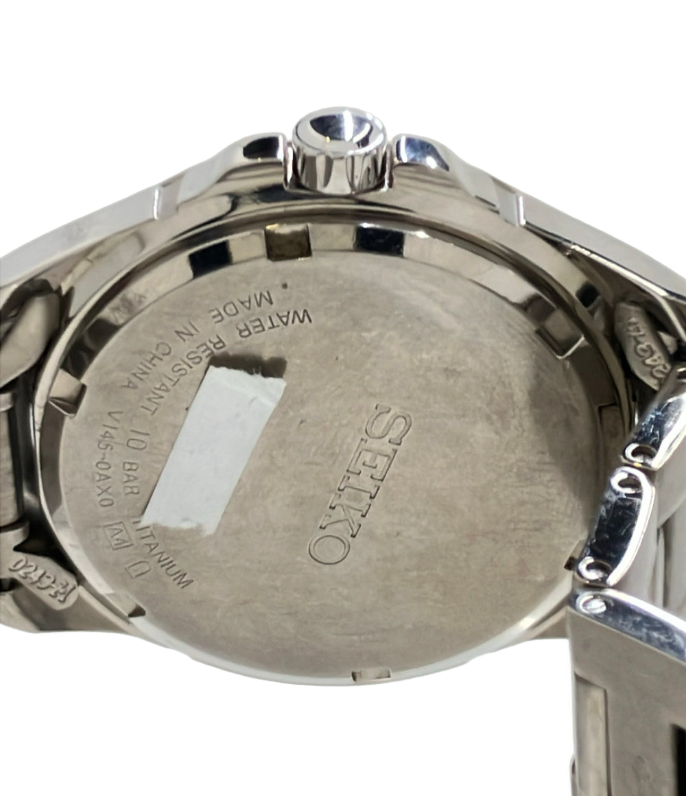 SEIKO 腕時計 ソーラー ブラック V145-0AX0 メンズ セイコー