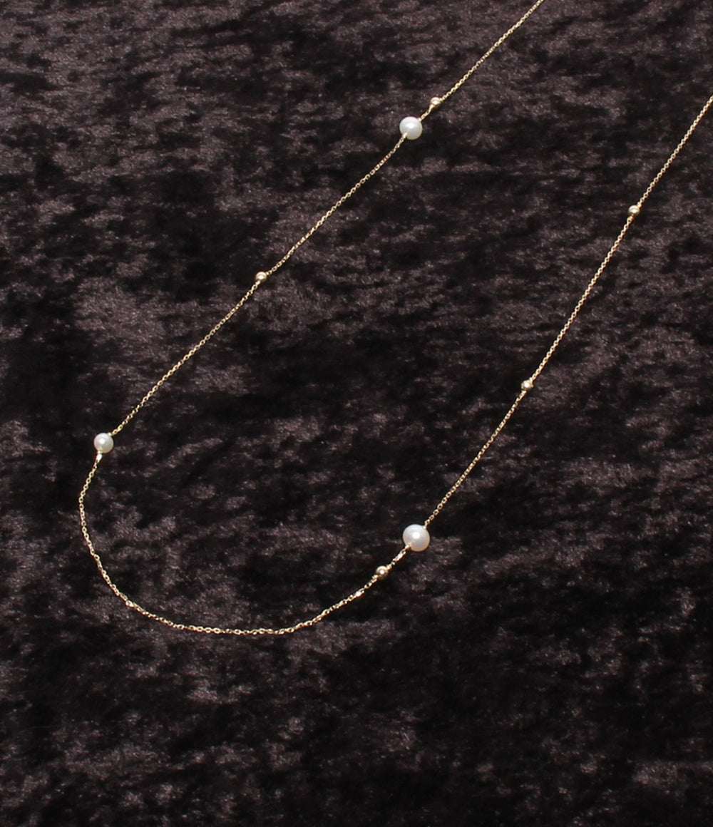 美品 VENDOME AOYAMA ロングネックレス K10 パール 4.0-5.5mm レディース ヴァンドームアオヤマ
