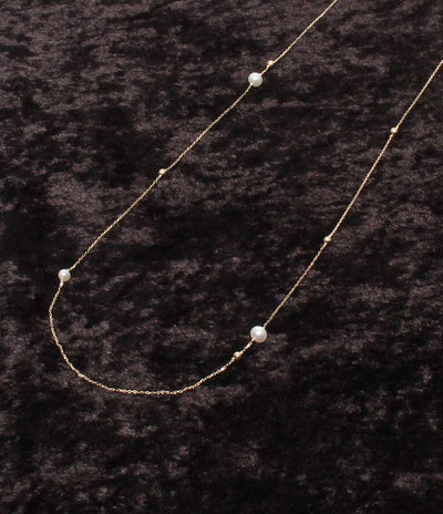 美品 VENDOME AOYAMA ロングネックレス K10 パール 4.0-5.5mm レディース ヴァンドームアオヤマ