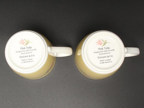 美品 TIFFANY&Co. マグカップ 2点セット ペア ピンクチューリップ ティファニー