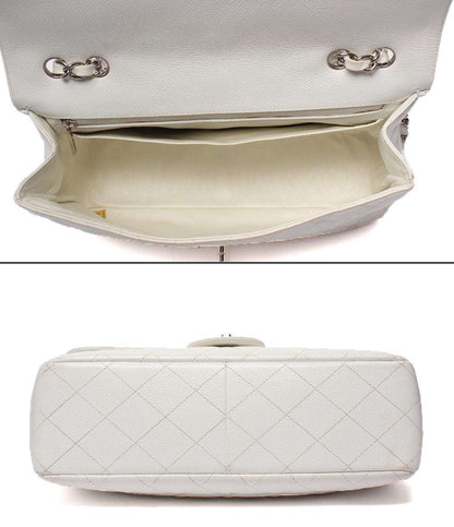 シャネル チェーンショルダーバッグ シルバー金具 ダブルチェーン キャビアスキン デカマトラッセ 30 レディース CHANEL