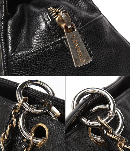 CHANEL チェーンショルダーバッグ ゴールド金具 マトラッセ キャビアスキン 肩掛け 7番台 A18004 レディース シャネル