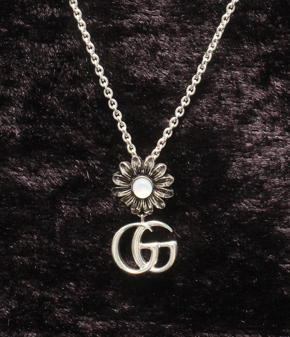 GUCCI ネックレス ブレスレット SV925 カラーストーン フラワーモチーフ 花モチーフ 2点セット レディース グッチ