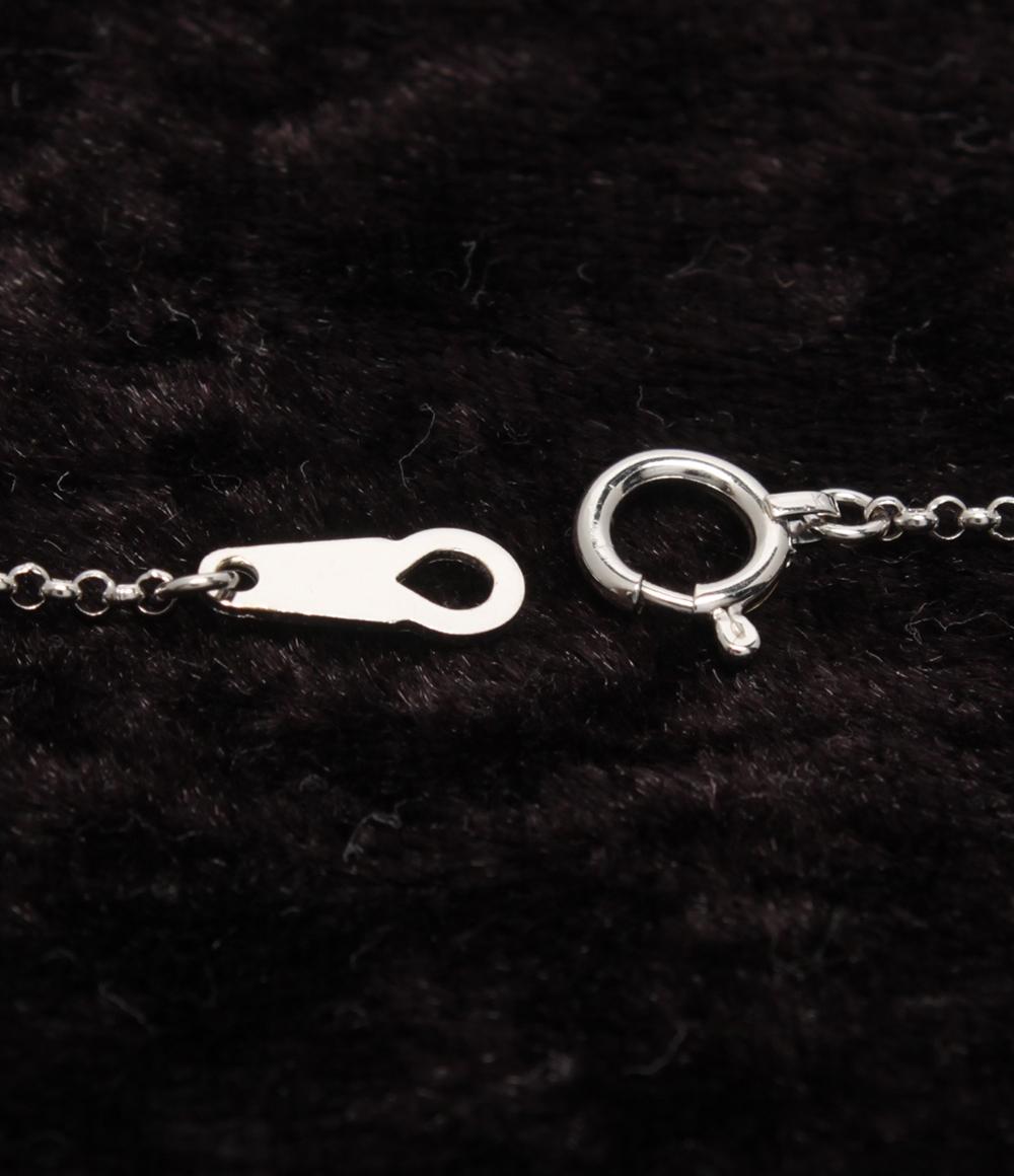 美品 TASAKI ネックレス K18WG ダイヤ0.01ct カルセドニー レディース タサキ