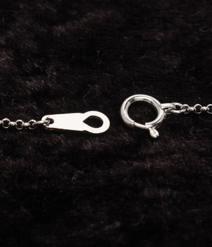 美品 TASAKI ネックレス K18WG ダイヤ0.01ct カルセドニー レディース タサキ