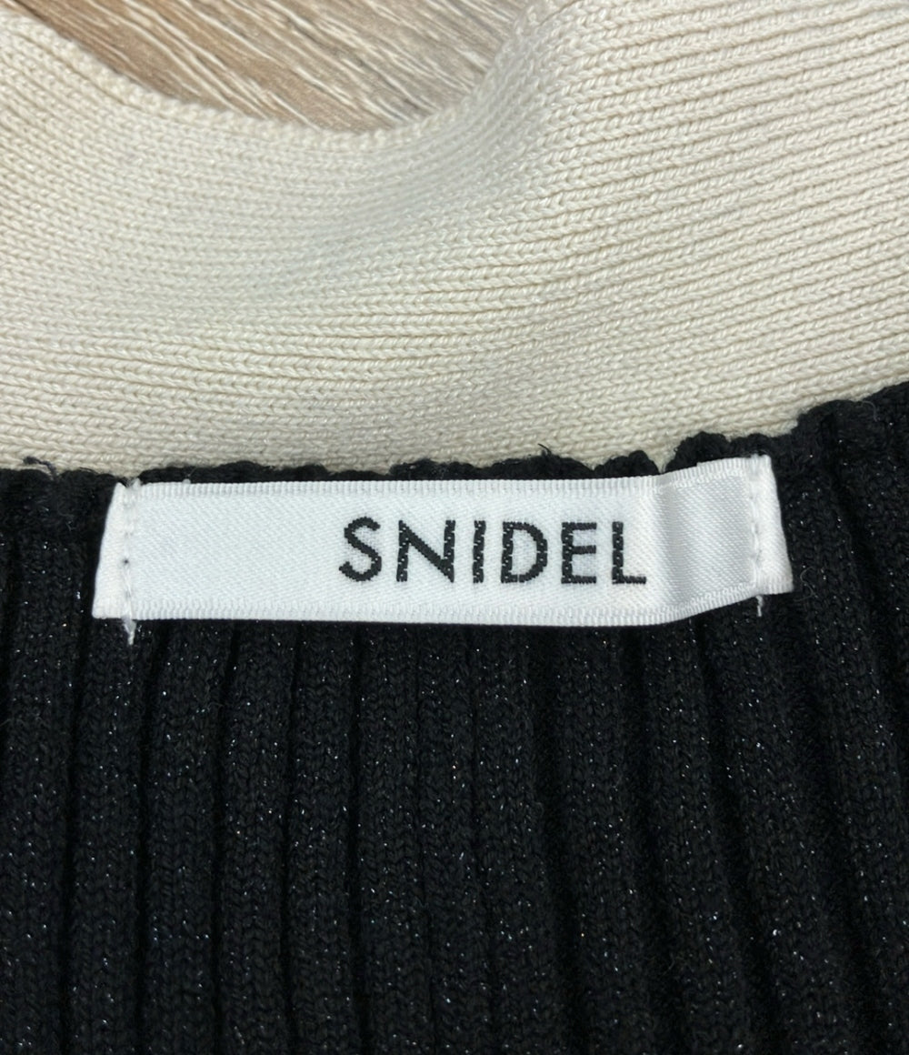 snidel 半袖ワンピース クールネック ボタン フロントボタンラメニットワンピ SWNO231115 レディース SIZE ONE SIZE (M) スナイデル